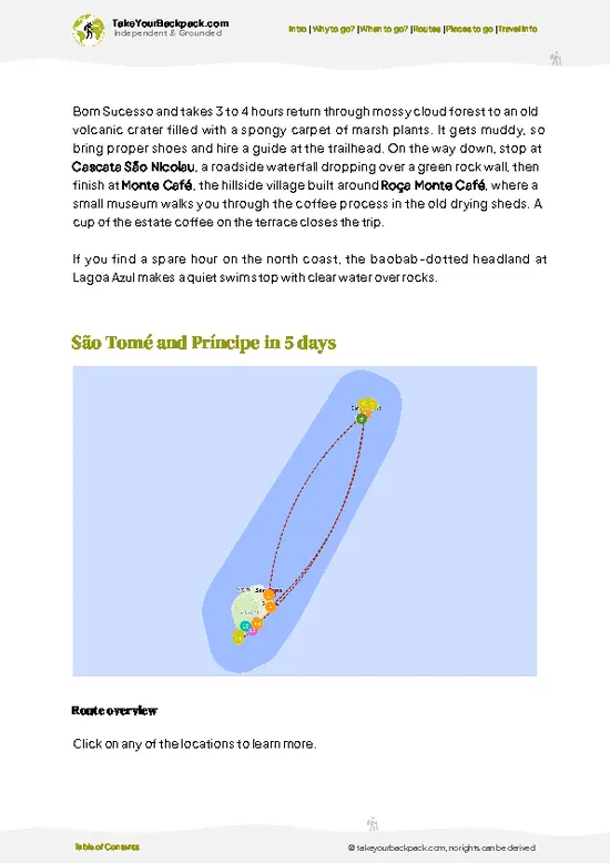 example page 4 from our offline Travel Guide for São Tomé and Príncipe